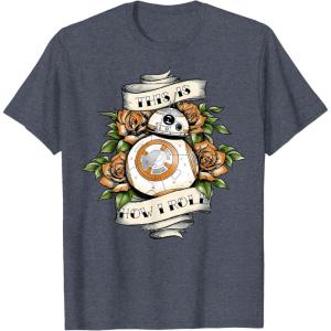image:imageStar Wars The Force Awakens BB8 This Is How I Roll Tattoo TShirtHeather Blue
