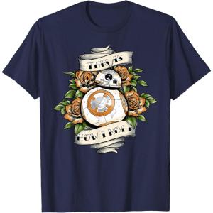 image:imageStar Wars The Force Awakens BB8 This Is How I Roll Tattoo TShirtNavy Blue