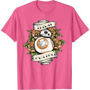 image:imageStar Wars The Force Awakens BB8 This Is How I Roll Tattoo TShirtPink Heather