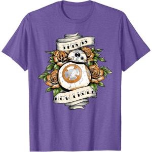 image:imageStar Wars The Force Awakens BB8 This Is How I Roll Tattoo TShirtPurple Heather