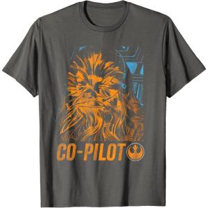 image:imageStars Wars Chewie Rebel CoPilot Distressed TShirtAsphalt Grey