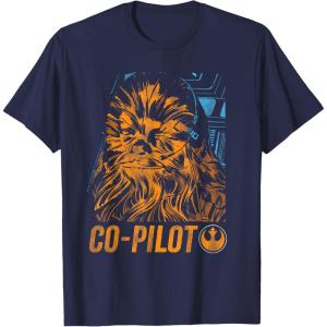 image:imageStars Wars Chewie Rebel CoPilot Distressed TShirtNavy Blue