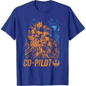 image:imageStars Wars Chewie Rebel CoPilot Distressed TShirtRoyal Blue
