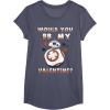 image:imageStar Wars BB8 BB My Valentine Hearts Graphic TShirt TShirtHeather Blue
