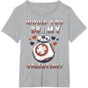 image:imageStar Wars BB8 BB My Valentine Hearts Graphic TShirt TShirtHeather Grey