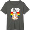 image:imageStar Wars BB8 Rainbow Circle Background TShirtAsphalt Grey