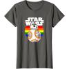 image:imageStar Wars BB8 Rainbow Circle Background TShirtAsphalt Grey