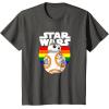 image:imageStar Wars BB8 Rainbow Circle Background TShirtAsphalt Grey