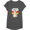 image:imageStar Wars BB8 Rainbow Circle Background TShirtAsphalt Grey