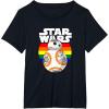 image:imageStar Wars BB8 Rainbow Circle Background TShirtBlack