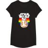 image:imageStar Wars BB8 Rainbow Circle Background TShirtBlack