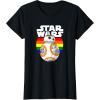 image:imageStar Wars BB8 Rainbow Circle Background TShirtBlack