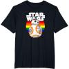 image:imageStar Wars BB8 Rainbow Circle Background TShirtBlack
