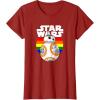 image:imageStar Wars BB8 Rainbow Circle Background TShirtCranberry Red