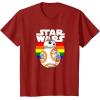 image:imageStar Wars BB8 Rainbow Circle Background TShirtCranberry Red
