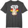 image:imageStar Wars BB8 Rainbow Circle Background TShirtDark Heather Grey