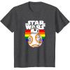 image:imageStar Wars BB8 Rainbow Circle Background TShirtDark Heather Grey