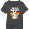 image:imageStar Wars BB8 Rainbow Circle Background TShirtDark Heather Grey