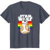 image:imageStar Wars BB8 Rainbow Circle Background TShirtHeather Blue