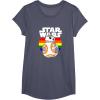 image:imageStar Wars BB8 Rainbow Circle Background TShirtHeather Blue