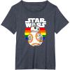 image:imageStar Wars BB8 Rainbow Circle Background TShirtHeather Blue