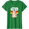image:imageStar Wars BB8 Rainbow Circle Background TShirtKelly Green