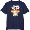 image:imageStar Wars BB8 Rainbow Circle Background TShirtNavy Blue