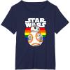 image:imageStar Wars BB8 Rainbow Circle Background TShirtNavy Blue