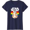 image:imageStar Wars BB8 Rainbow Circle Background TShirtNavy Blue