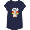 image:imageStar Wars BB8 Rainbow Circle Background TShirtNavy Blue