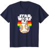 image:imageStar Wars BB8 Rainbow Circle Background TShirtNavy Blue