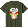 image:imageStar Wars BB8 Rainbow Circle Background TShirtOlive Green