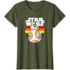 image:imageStar Wars BB8 Rainbow Circle Background TShirtOlive Green