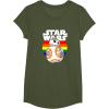 image:imageStar Wars BB8 Rainbow Circle Background TShirtOlive Green