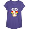 image:imageStar Wars BB8 Rainbow Circle Background TShirtPurple Heather