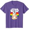 image:imageStar Wars BB8 Rainbow Circle Background TShirtPurple Heather