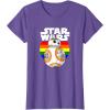 image:imageStar Wars BB8 Rainbow Circle Background TShirtPurple Heather