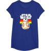 image:imageStar Wars BB8 Rainbow Circle Background TShirtRoyal Blue