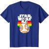 image:imageStar Wars BB8 Rainbow Circle Background TShirtRoyal Blue