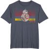 image:imageStar Wars BB8 Retro Stripes Episode 7 Graphic TShirtHeather Blue