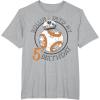 image:imageStar Wars BB8 Rollin Into My 5th Birthday Portrait TShirtHeather Grey
