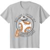 image:imageStar Wars BB8 Rollin Into My 5th Birthday Portrait TShirtSilver Grey
