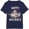 image:imageStar Wars Christmas BB8 amp Porgs Happy Holidays TShirtNavy Blue