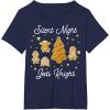 image:imageStar Wars Christmas Silent Night Jedi Knight Gingerbread TShirtNavy Blue