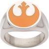 image:imageStar Wars Jewelry Mens Yellow Rebel Symbol Stainless Steel Ring Size 12 SilverYellow SWRSFR0112