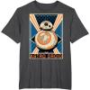 image:imageStar Wars The Force Awakens BB8 Astro Droid Poster TShirtDark Heather Grey