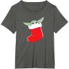 image:imageStar Wars The Mandalorian Grogu Christmas Holiday Stocking TShirtAsphalt Grey