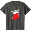 image:imageStar Wars The Mandalorian Grogu Christmas Holiday Stocking TShirtAsphalt Grey