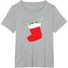 image:imageStar Wars The Mandalorian Grogu Christmas Holiday Stocking TShirtHeather Grey