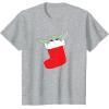 image:imageStar Wars The Mandalorian Grogu Christmas Holiday Stocking TShirtHeather Grey